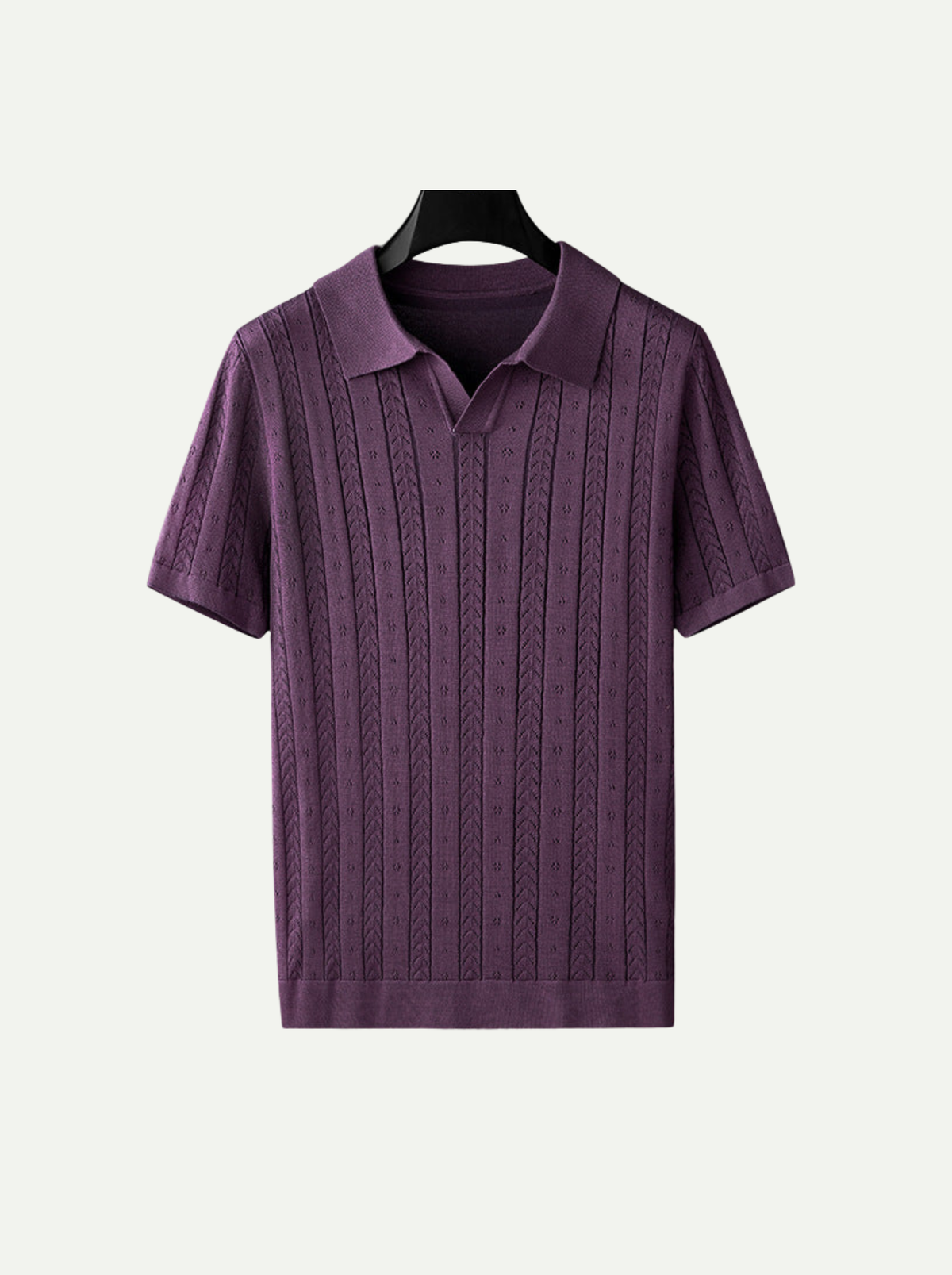 Don Harris | Fakturowane Polo z Dzianiny