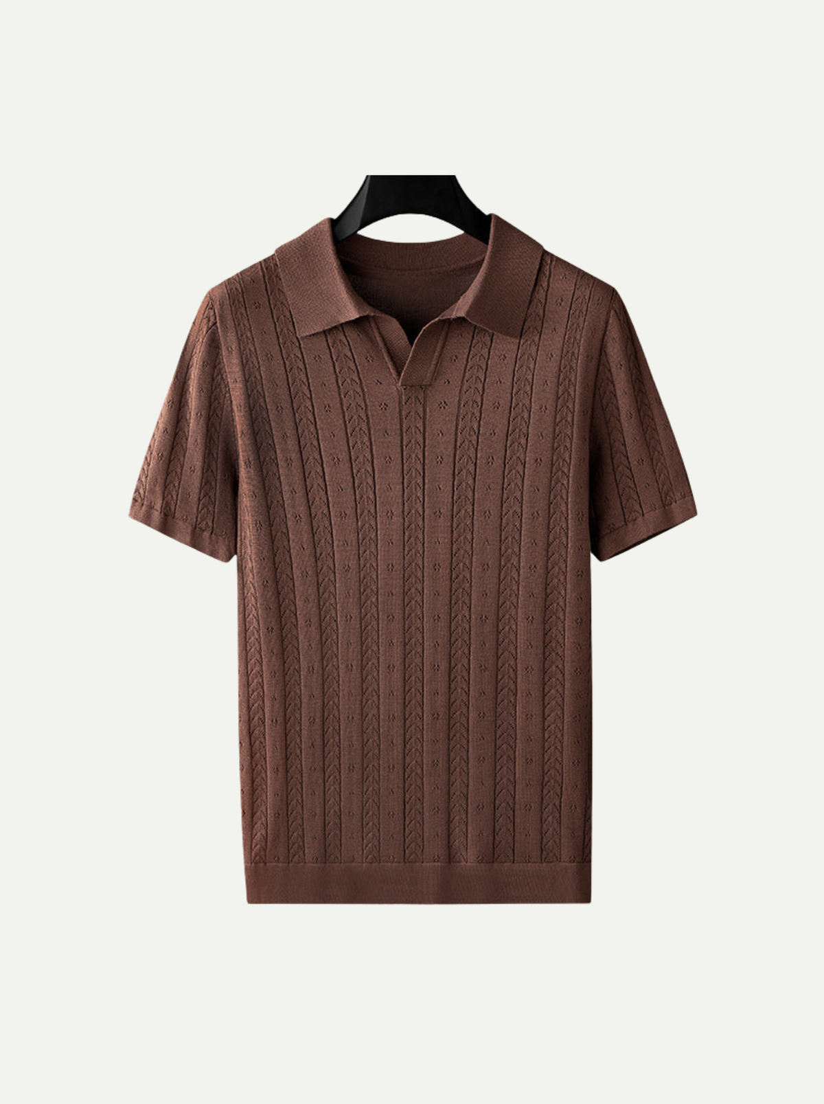Don Harris | Fakturowane Polo z Dzianiny