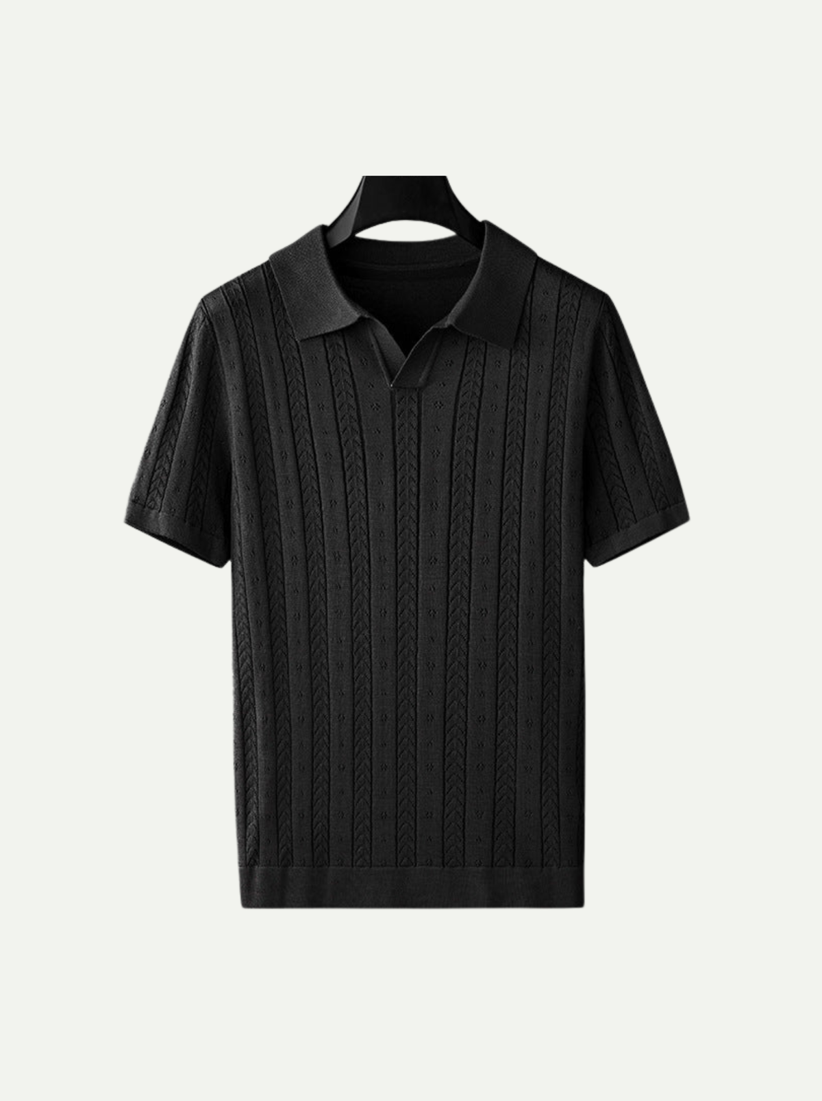 Don Harris | Fakturowane Polo z Dzianiny