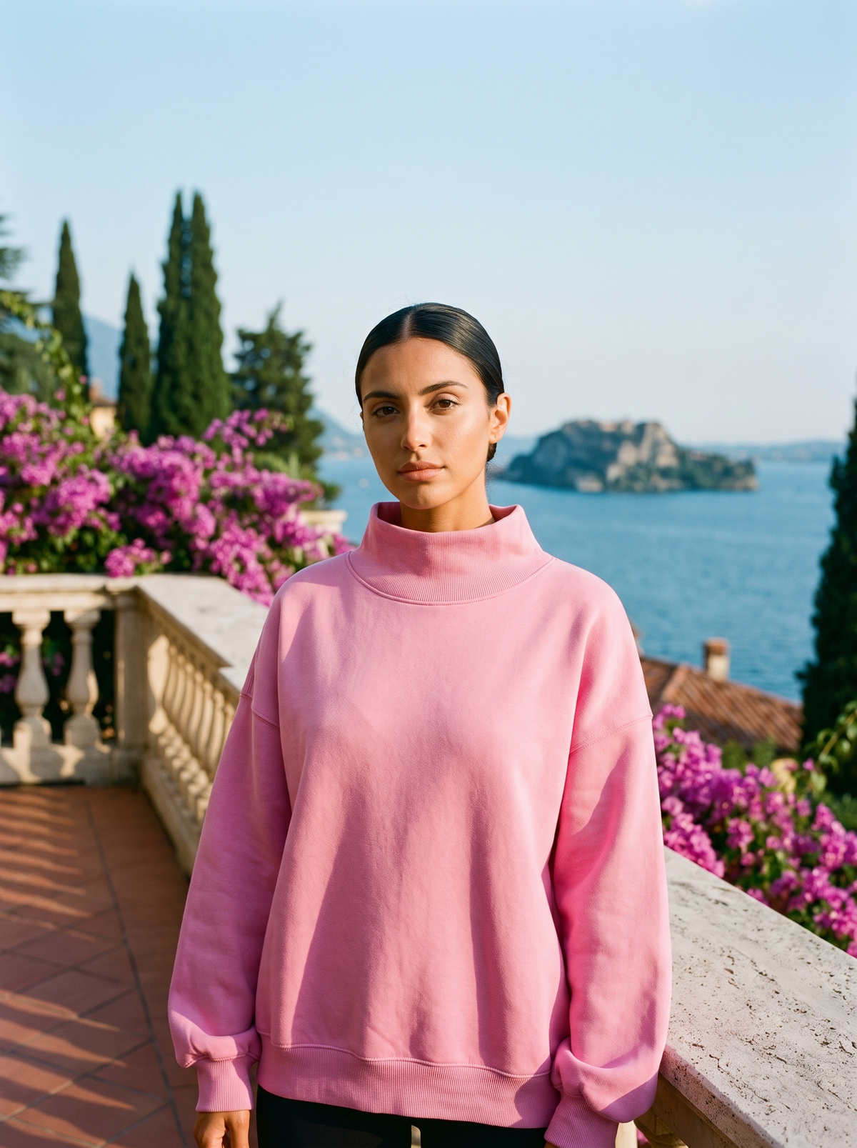 Lesly | Oversize'owa Bluza z Półgolfem