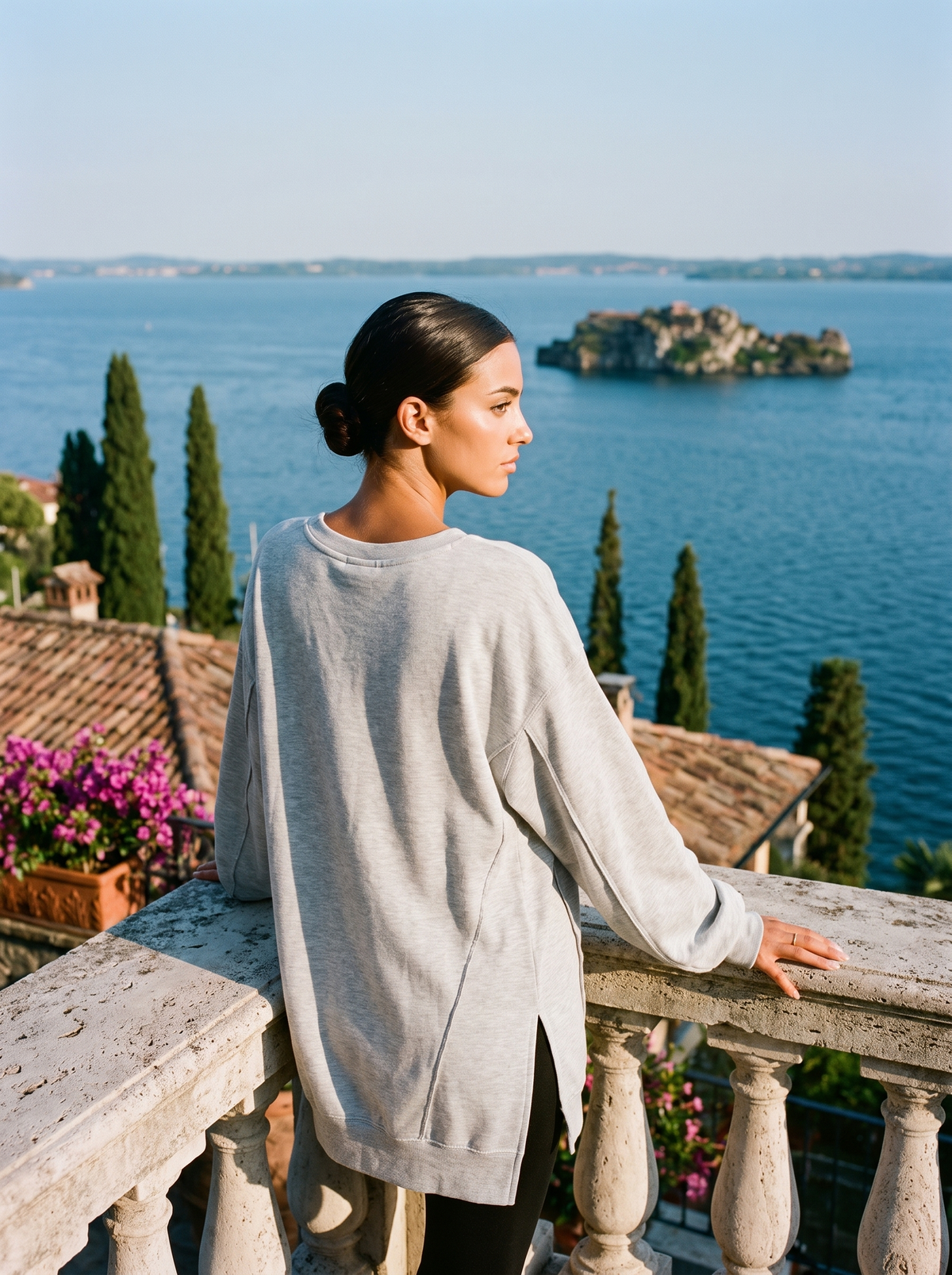 Loren | Oversize'owa Tunika-Bluza z Dekoltem V