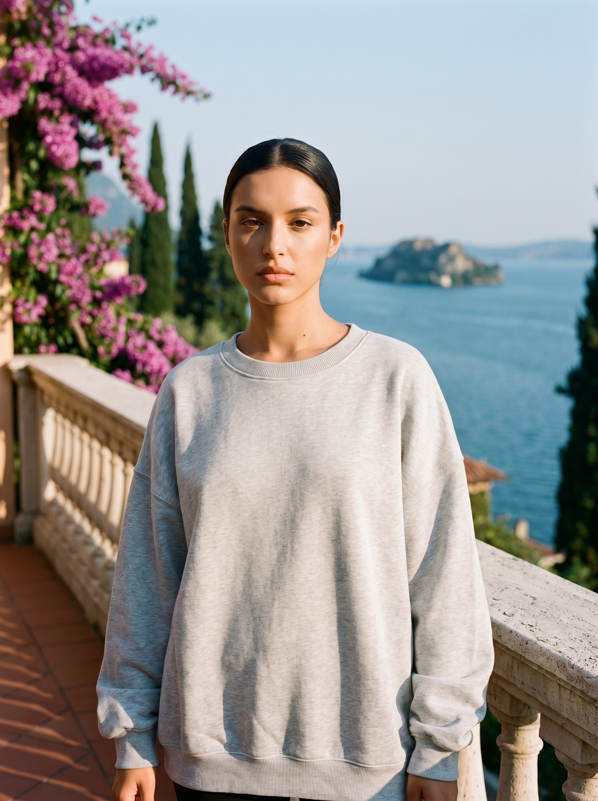 Marinie | Oversize'owa Bluza z Okrągłym Dekoltem
