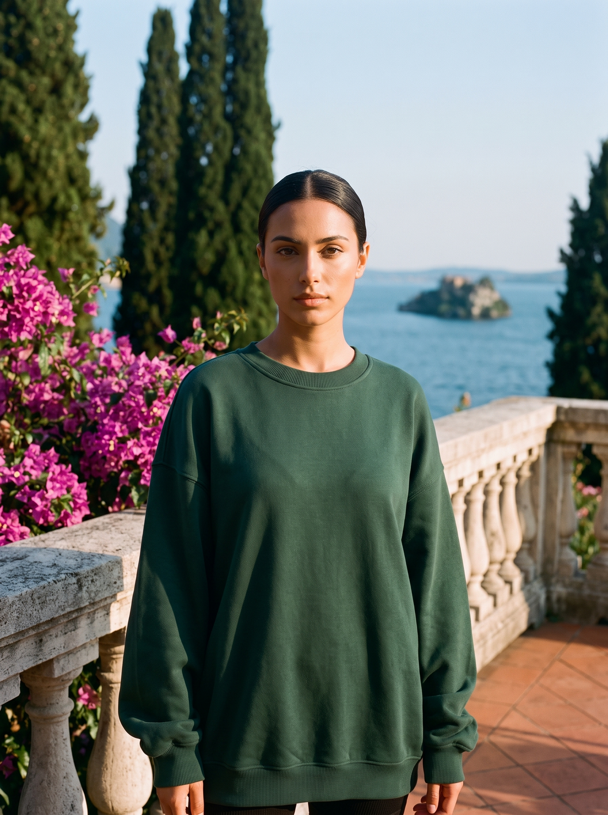 Marinie | Oversize'owa Bluza z Okrągłym Dekoltem
