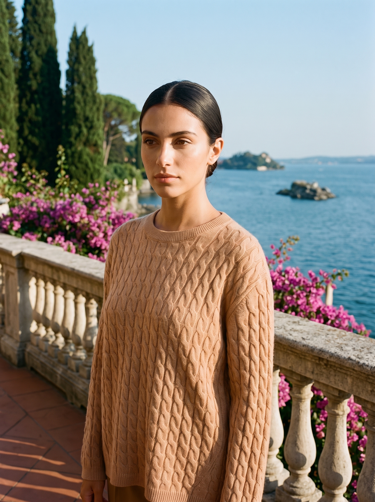 Ariana | Wełniany Oversize'owy Sweter o Splocie Warkoczowym
