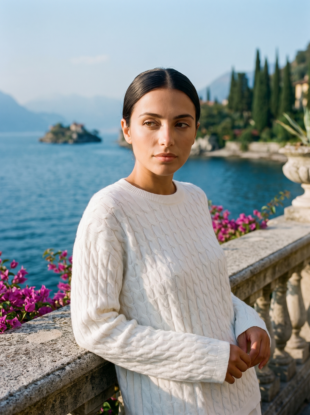 Ariana | Wełniany Oversize'owy Sweter o Splocie Warkoczowym