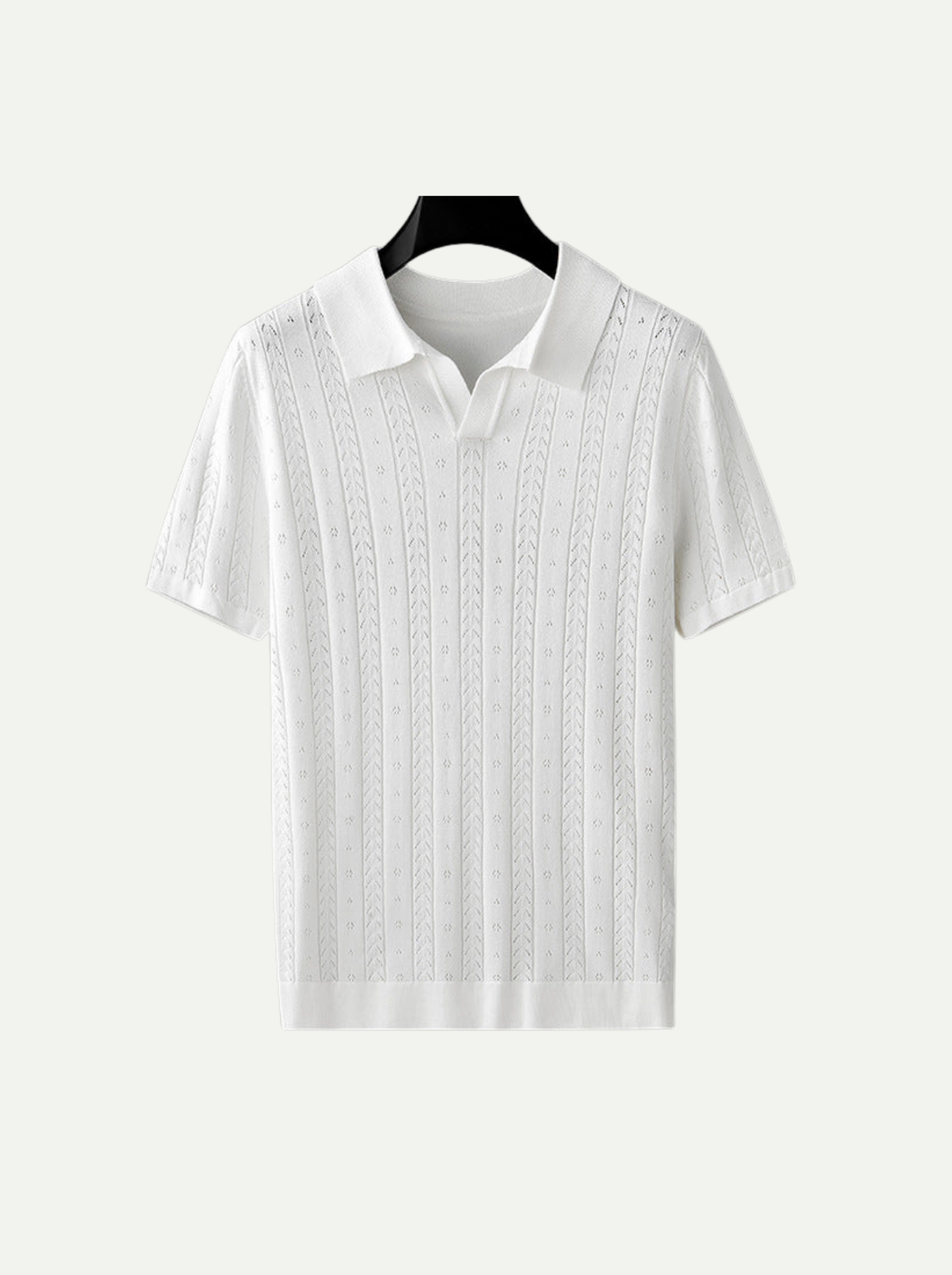 Don Harris | Fakturowane Polo z Dzianiny