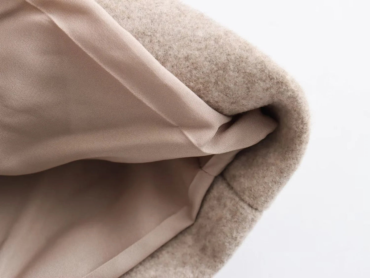 Eireen | Oversize'owy Dwurzędowy Płaszcz Wełniany