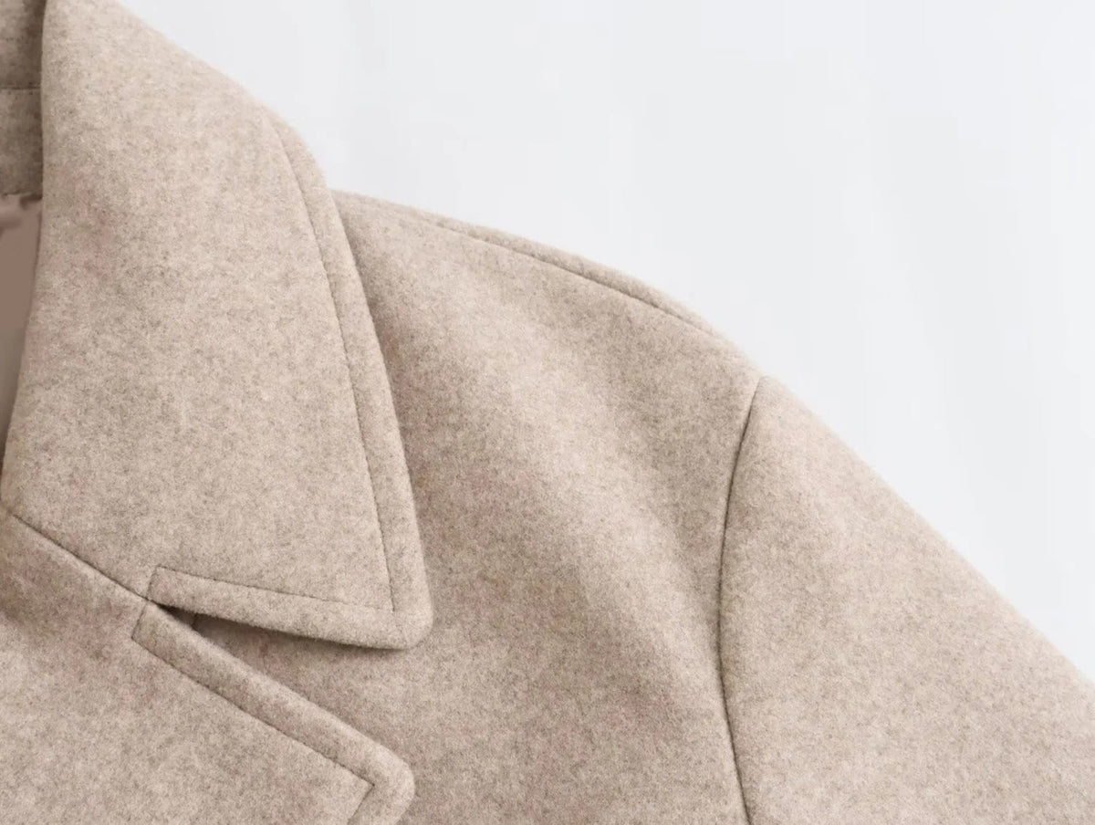 Eireen | Oversize'owy Dwurzędowy Płaszcz Wełniany
