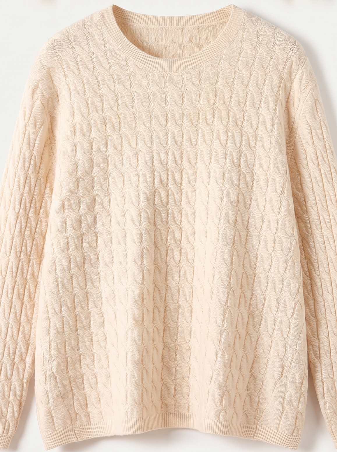 Ariana | Wełniany Oversize'owy Sweter o Splocie Warkoczowym