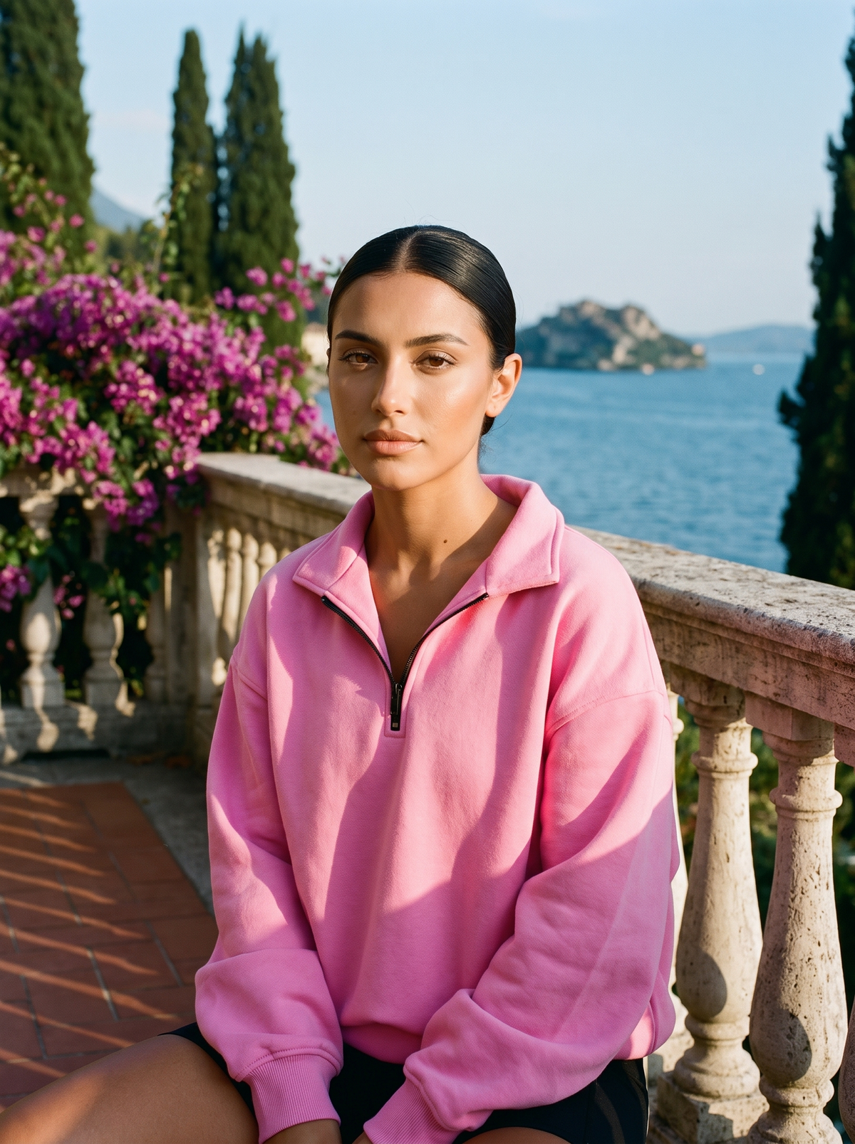 Tenley | Oversize'owa Bluza z Krótkim Zamkiem