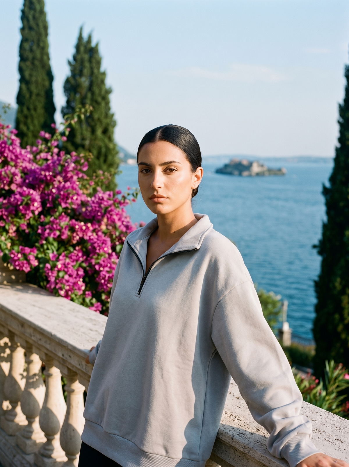 Tenley | Oversize'owa Bluza z Krótkim Zamkiem