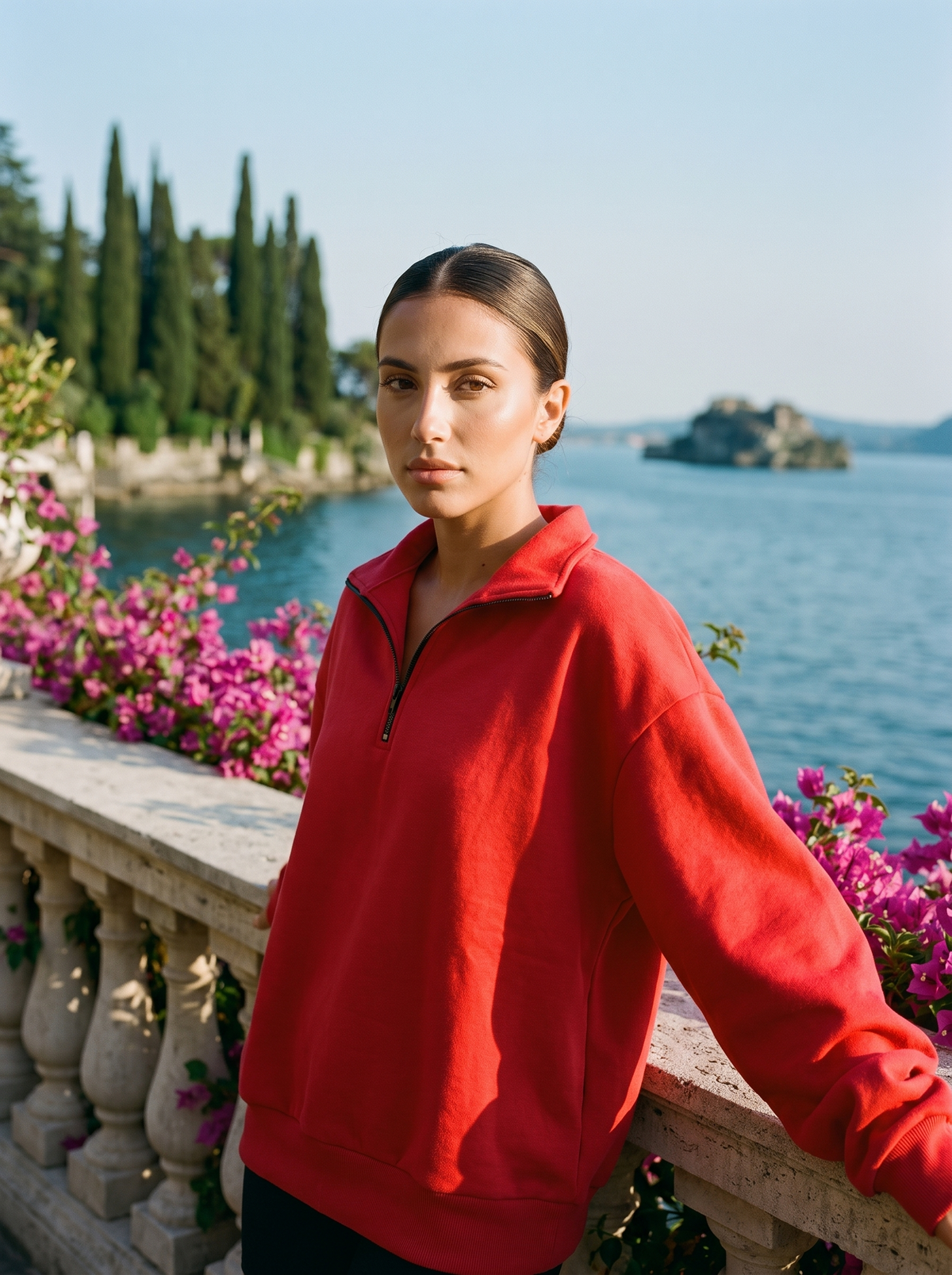 Tenley | Oversize'owa Bluza z Krótkim Zamkiem