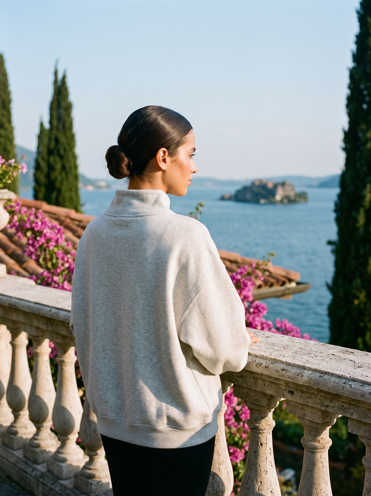Lesly | Oversize'owa Bluza z Półgolfem
