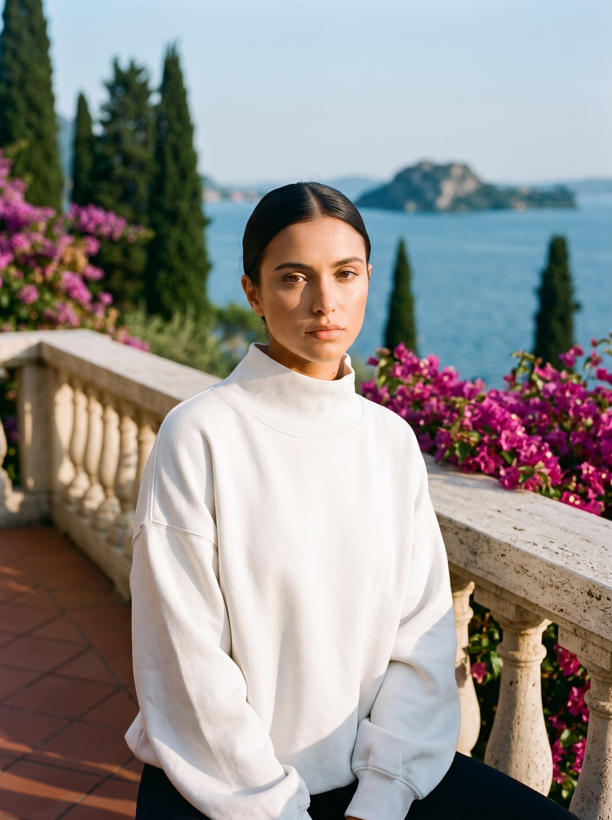 Lesly | Oversize'owa Bluza z Półgolfem