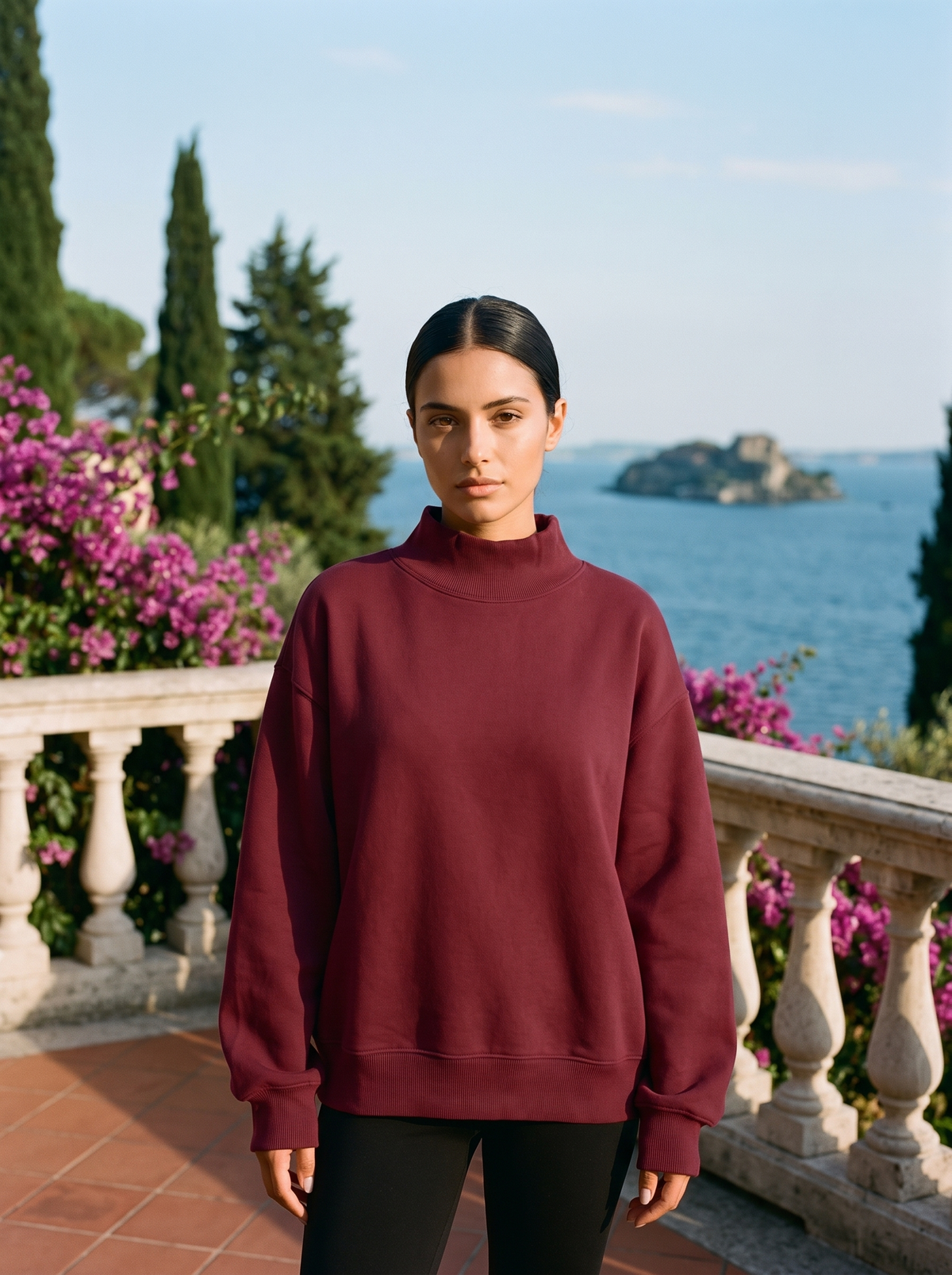 Lesly | Oversize'owa Bluza z Półgolfem