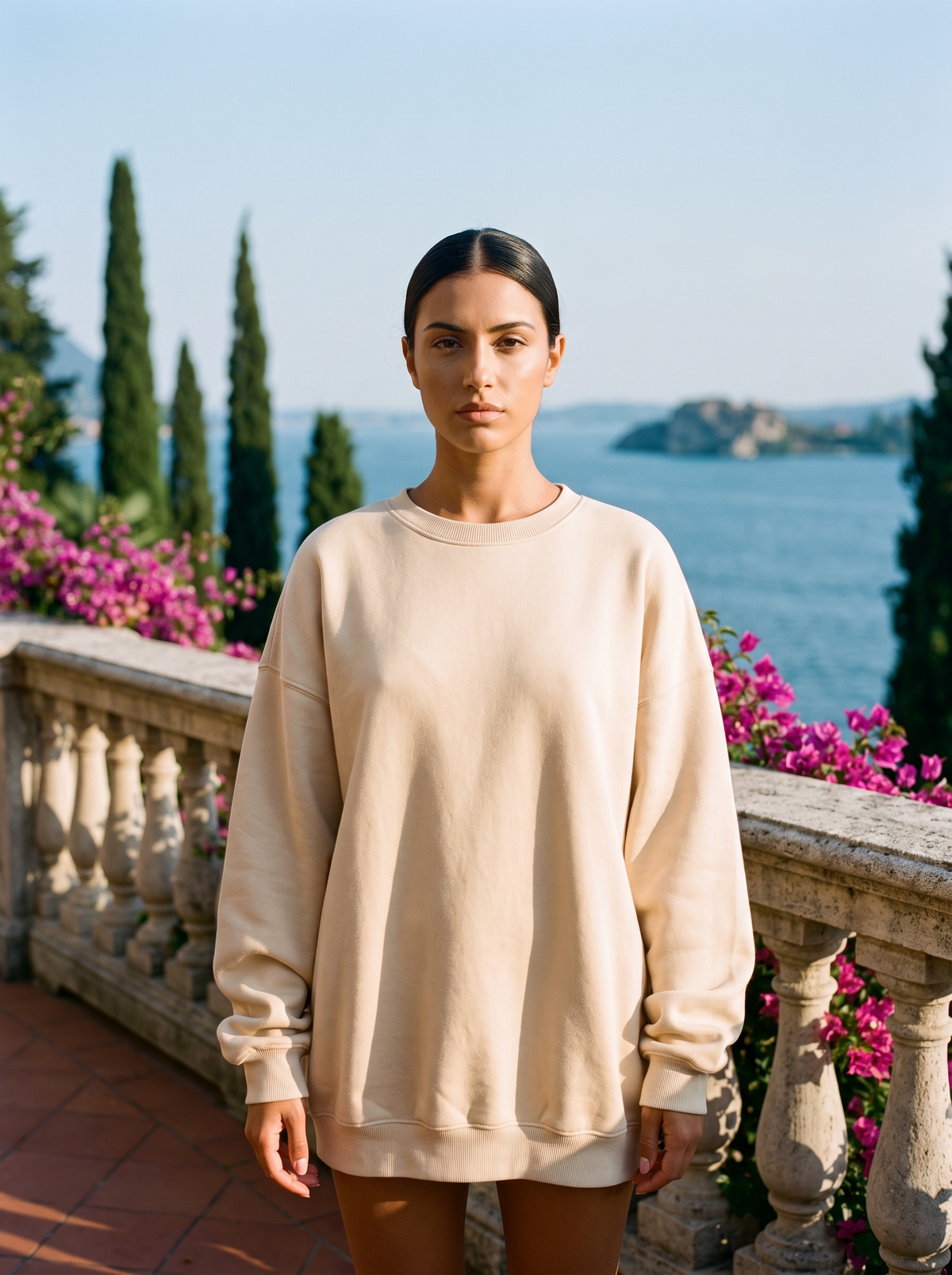 Marinie | Oversize'owa Bluza z Okrągłym Dekoltem