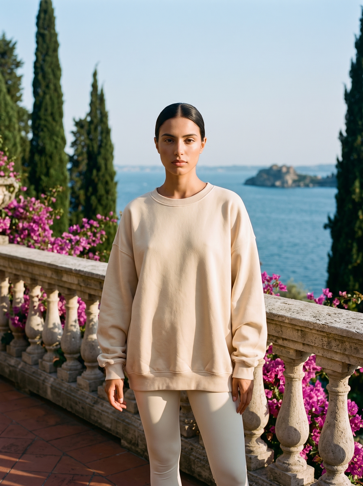 Marinie | Oversize'owa Bluza z Okrągłym Dekoltem