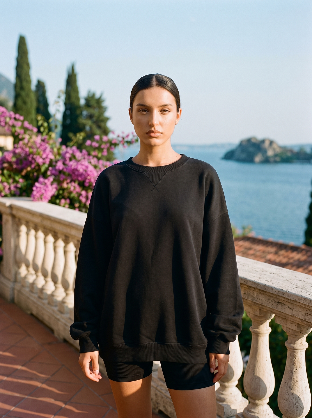 Marinie | Oversize'owa Bluza z Okrągłym Dekoltem