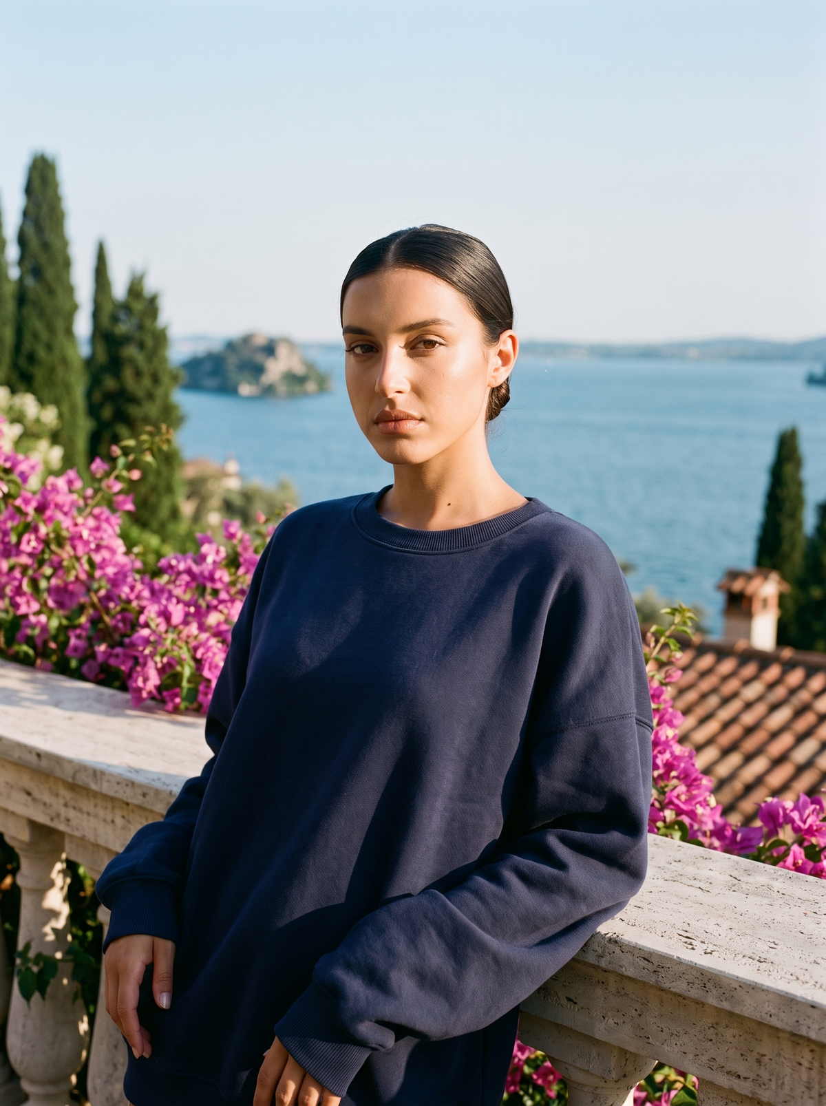 Marinie | Oversize'owa Bluza z Okrągłym Dekoltem