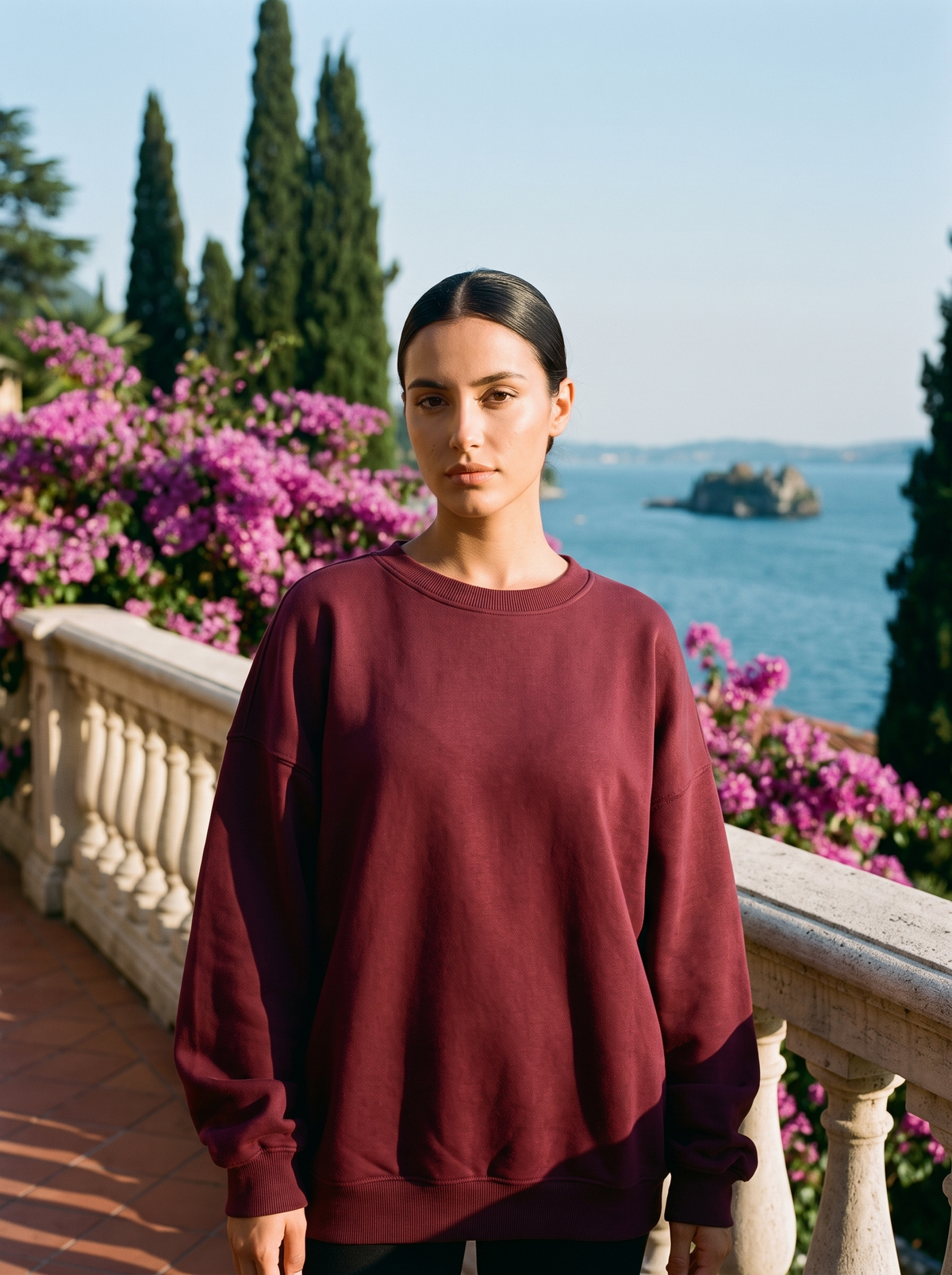 Marinie | Oversize'owa Bluza z Okrągłym Dekoltem