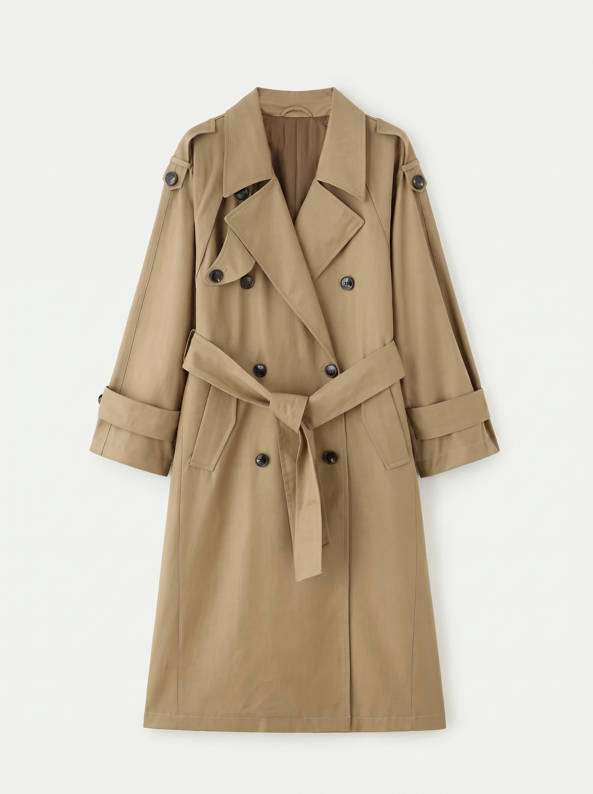 Gema | Oversize'owy Trencz z Paskiem