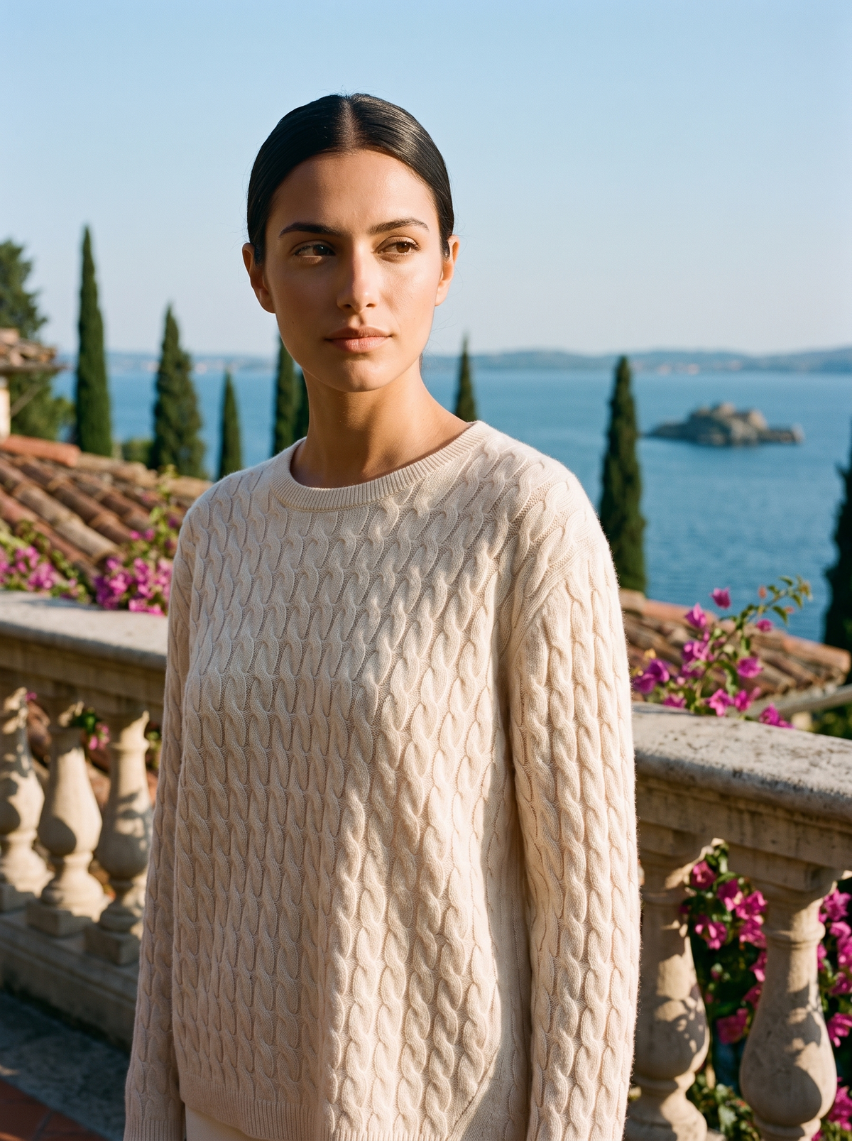 Ariana | Wełniany Oversize'owy Sweter o Splocie Warkoczowym