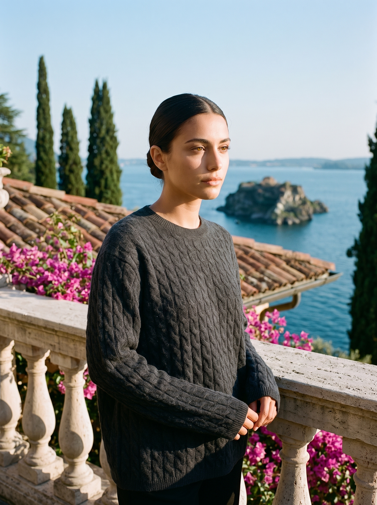Ariana | Wełniany Oversize'owy Sweter o Splocie Warkoczowym